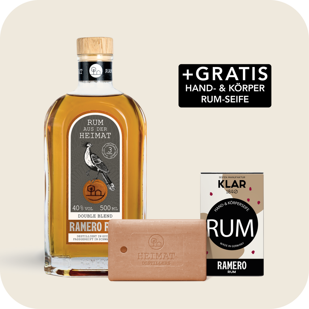 RAMERO Rum Double Blend 500ML mit KLAR Rum Seife